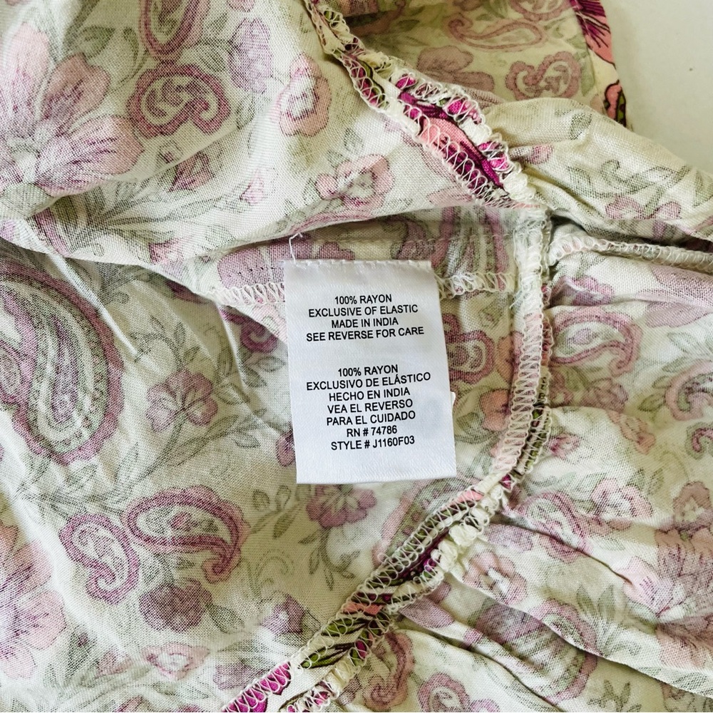 Patrons of Peace Anthropologie Floral Pink Cream Mini Dress Boho tiered ruffle - Picture 8 of 12